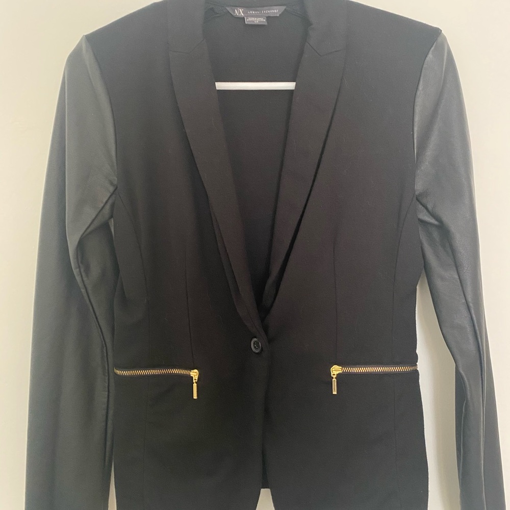 A/X Armani Exchange black knit blazer